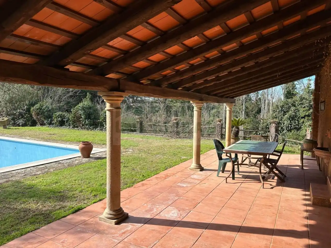 Terraza de Finca rústica en venta en Sant Joan de Mollet con Calefacción, Jardín privado y Terraza