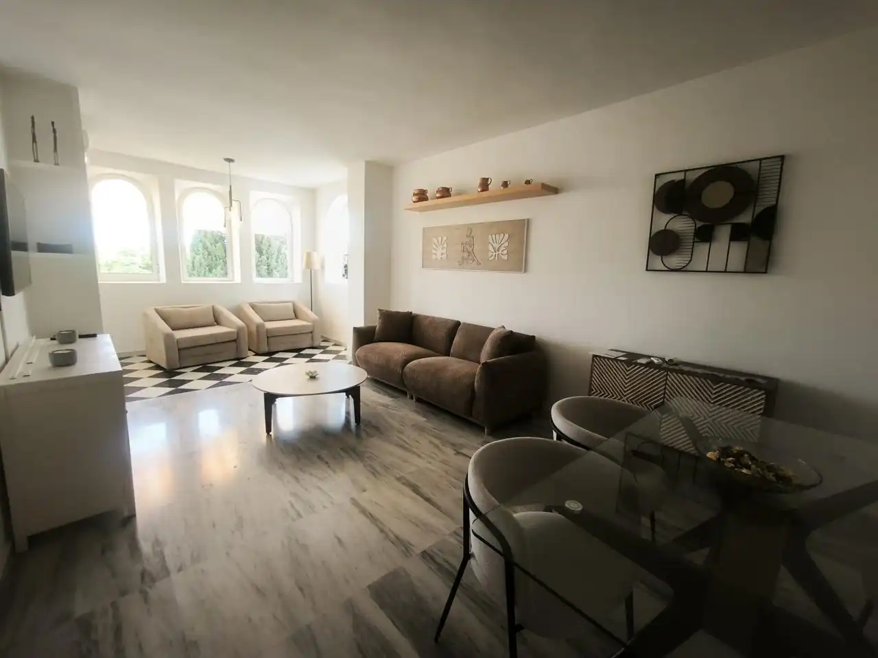 Wohnzimmer von Wohnung zur Miete in Benalmádena mit Klimaanlage und Möbliert