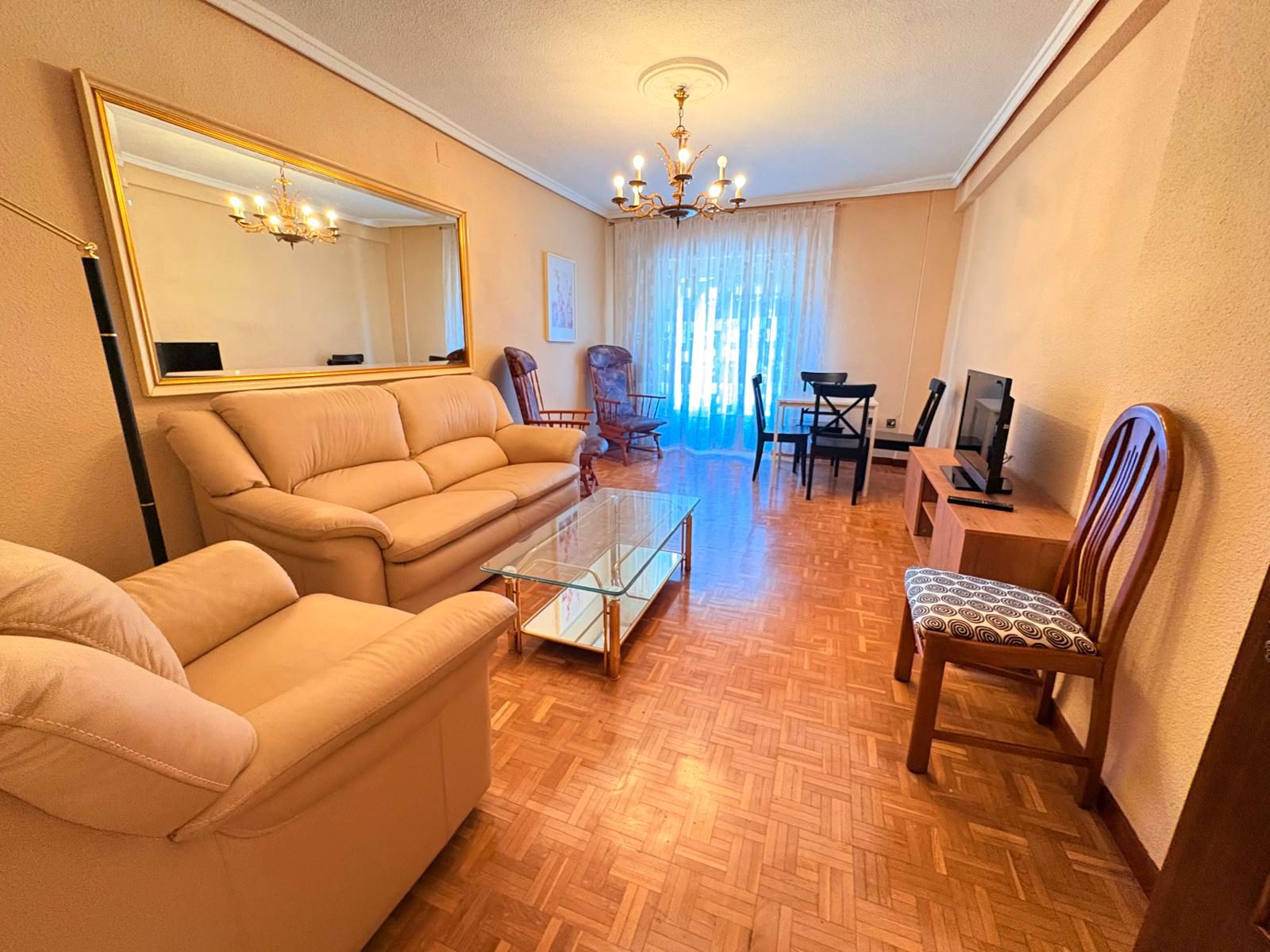 Sala d'estar de Pis de lloguer en Salamanca Capital amb Parquet, Moblat i Balcó