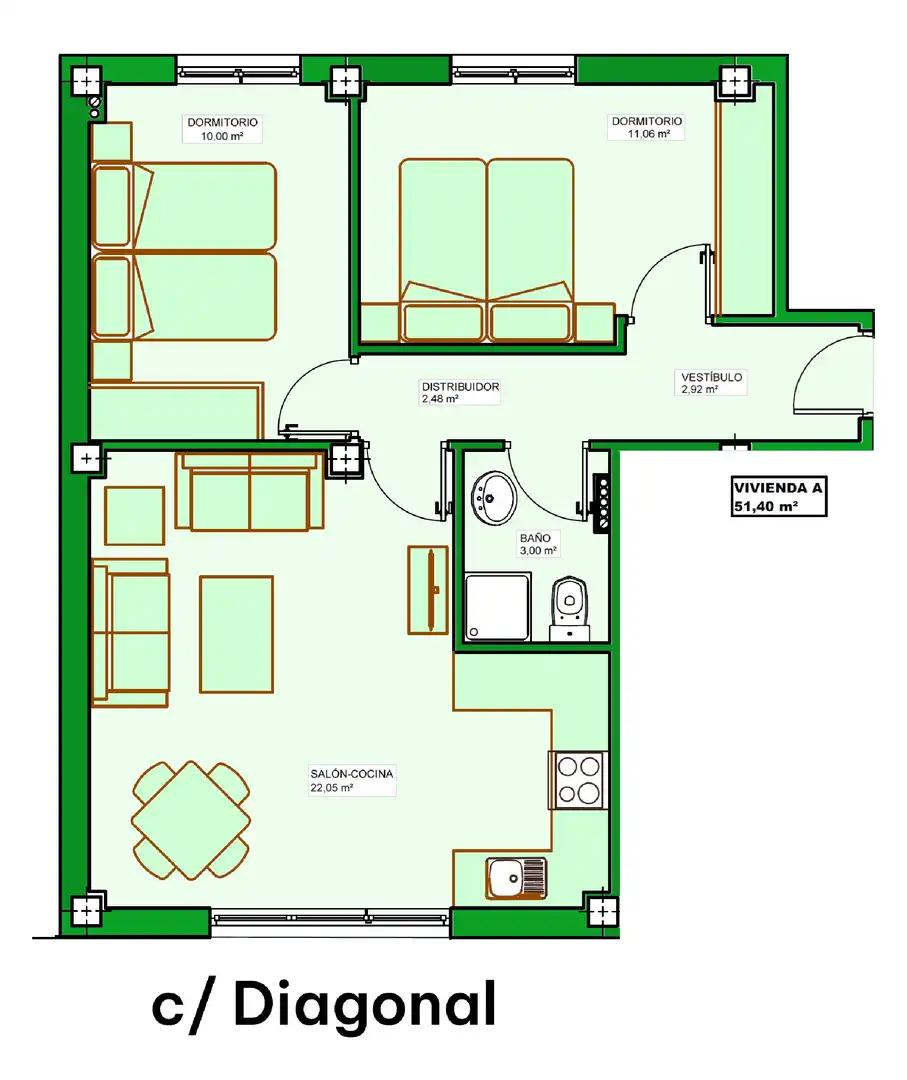 Apartamento en venta en C DIAGONAL, San Antonio