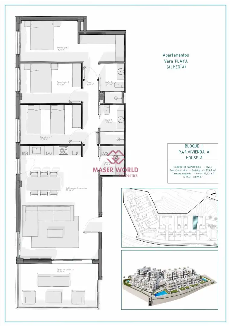 Apartamento con piscina en venta en Las Salinas, imagen 9