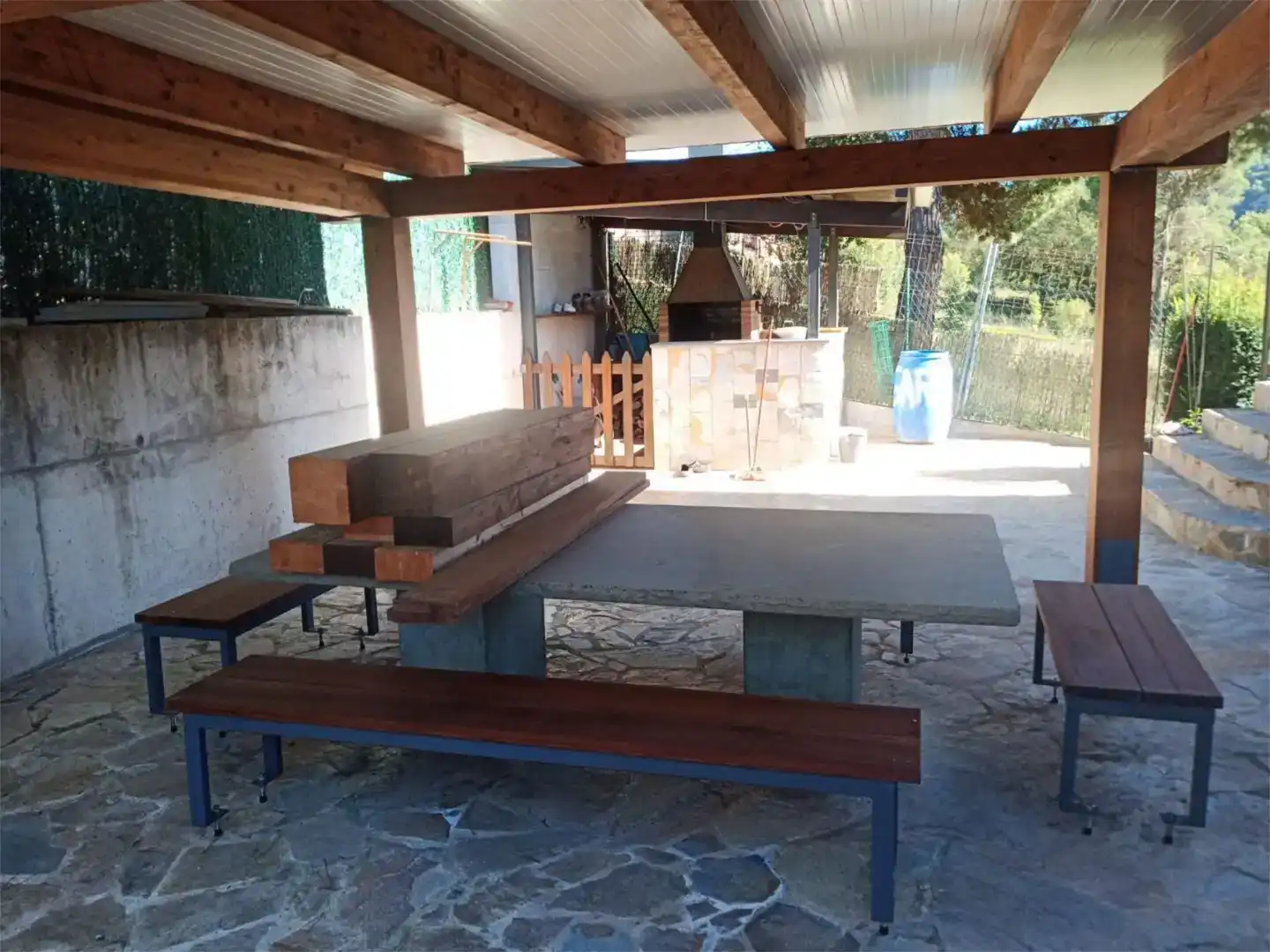 Terrassa de Casa o xalet en venda en Sant Martí de Centelles amb Aire condicionat i Piscina