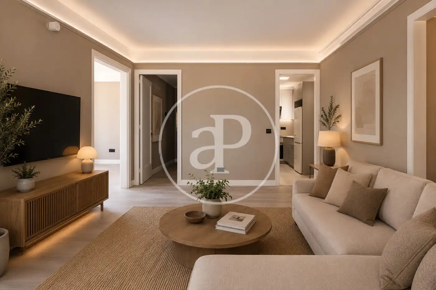 Wohnzimmer von Wohnung zum Verkauf in Barcelona mit Klimaanlage und Heizung