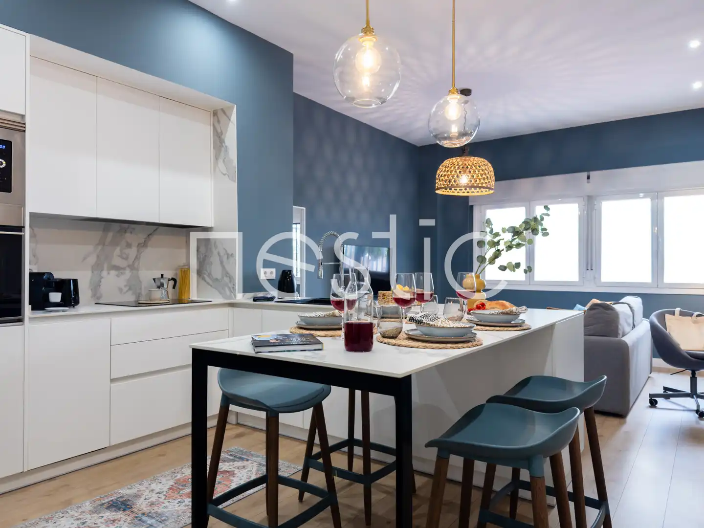 Cocina de Apartamento de alquiler en Madrid con Aire acondicionado, Calefacción y Amueblado