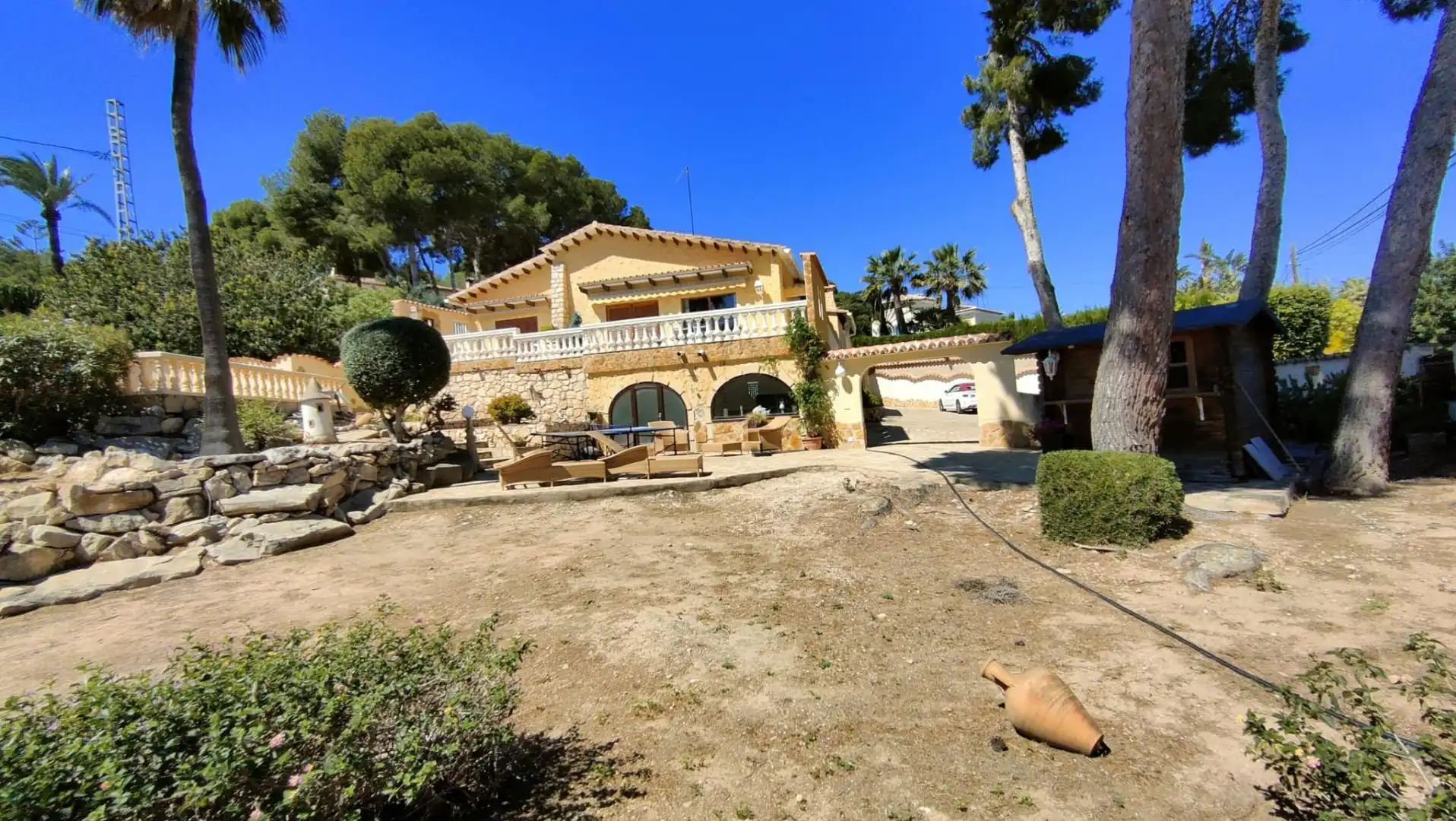 Vista exterior de Casa o chalet en venta en Moraira con Aire acondicionado, Jardín privado y Terraza