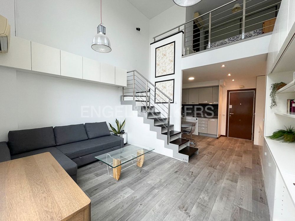 Sala d'estar de Loft de lloguer en  Madrid Capital amb Aire condicionat, Calefacció i Parquet
