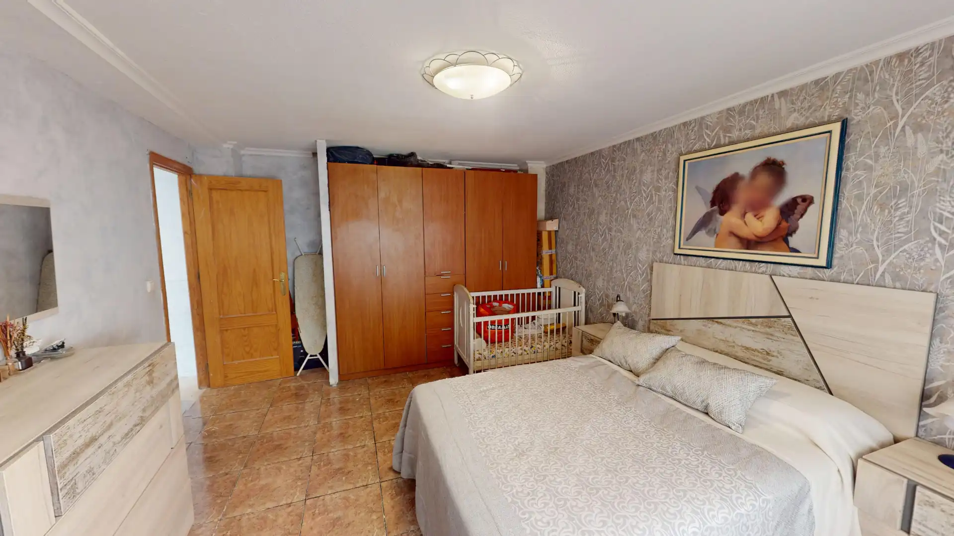 Bedroom of Flat for sale in Elche / Elx  with Air Conditioner, Furnished and Balcony