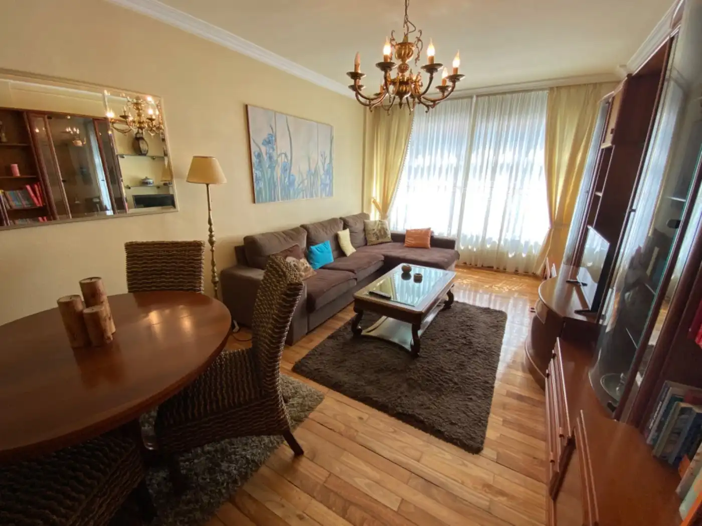 Living room of Flat for rent in Santiago de Compostela   with Heating and Furnished