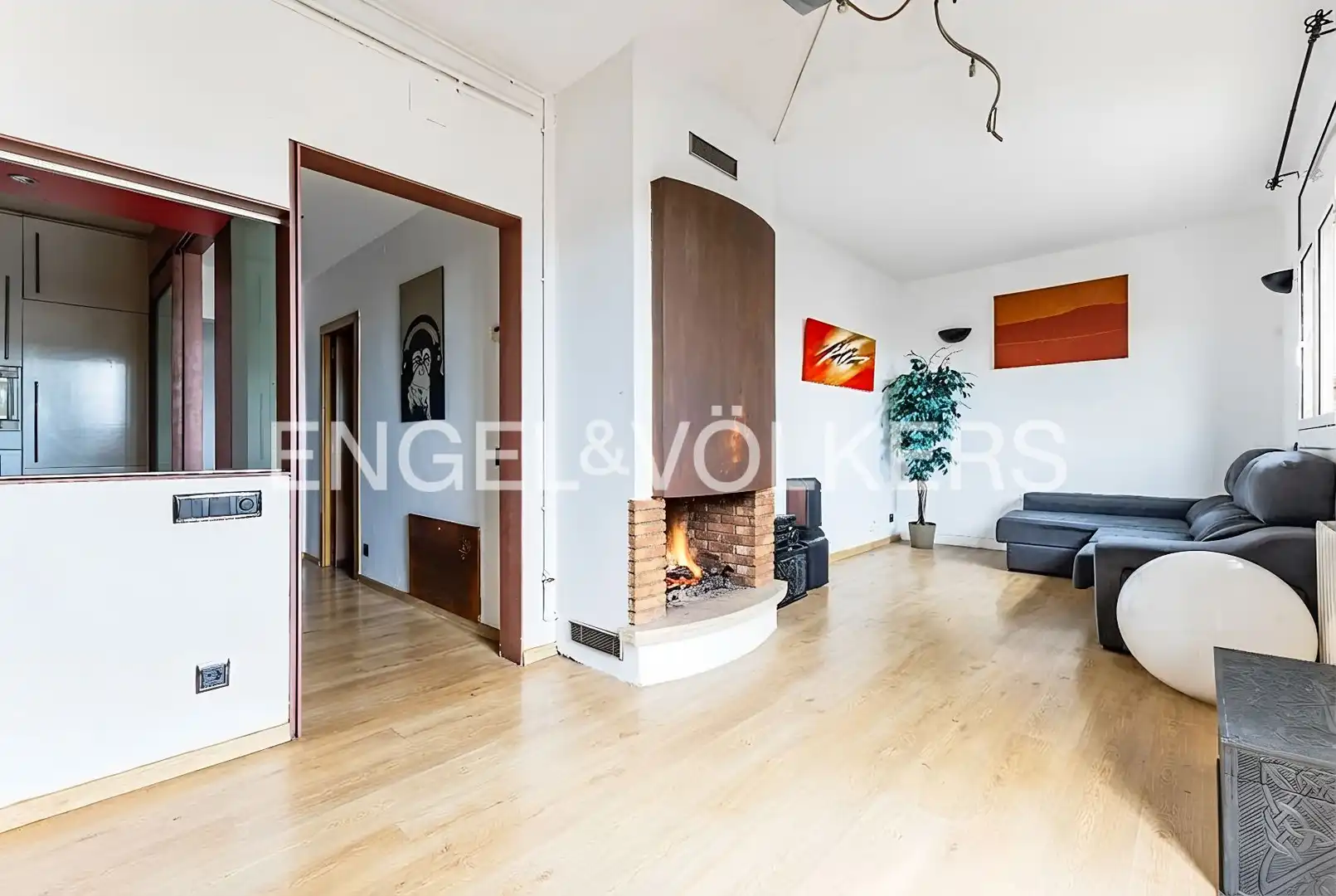Wohnzimmer von Dachboden zum Verkauf in Barcelona mit Heizung, Parkett und Terrasse