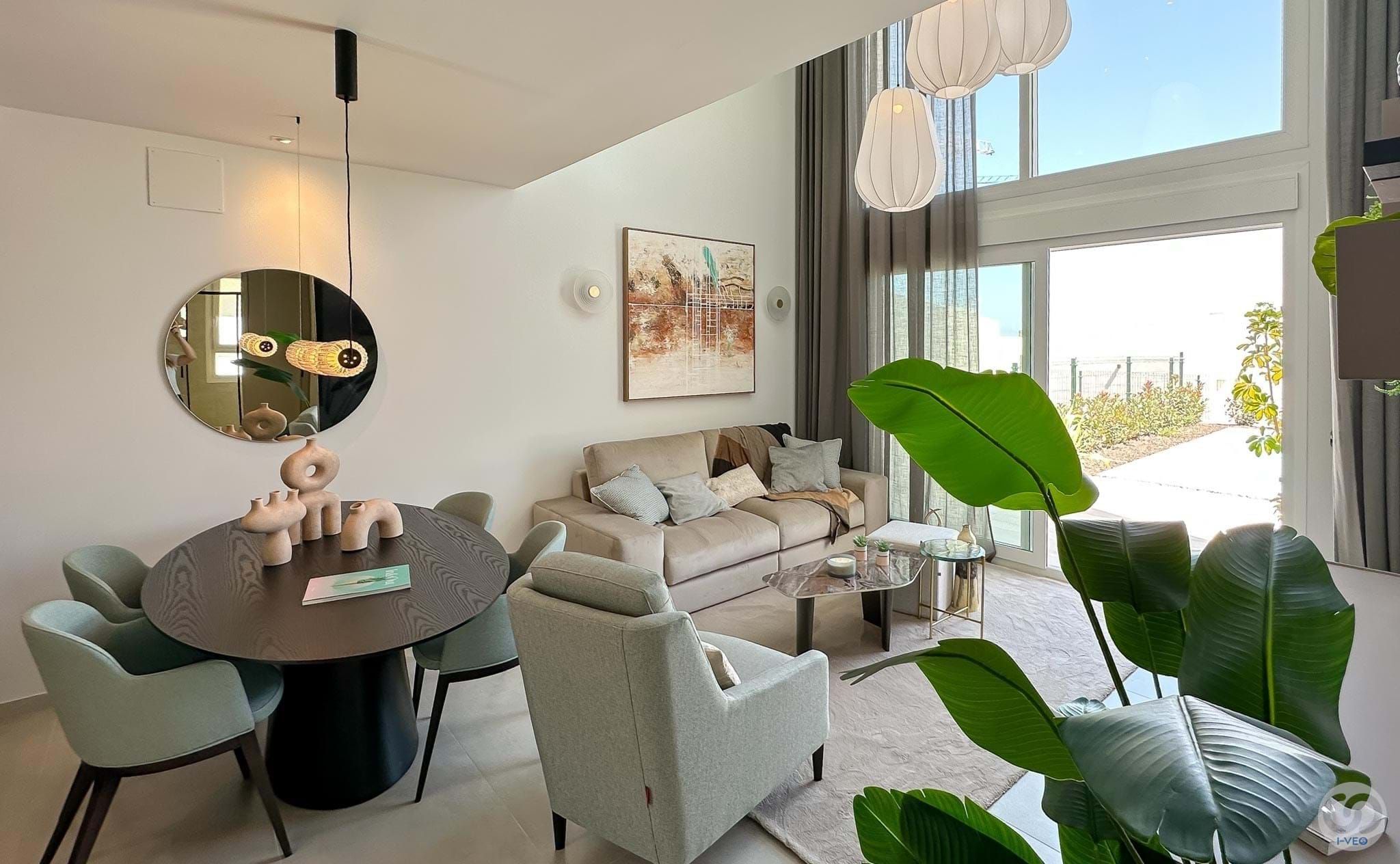 Sala d'estar de Casa adosada en venda en Algorfa amb Aire condicionat, Terrassa i Piscina