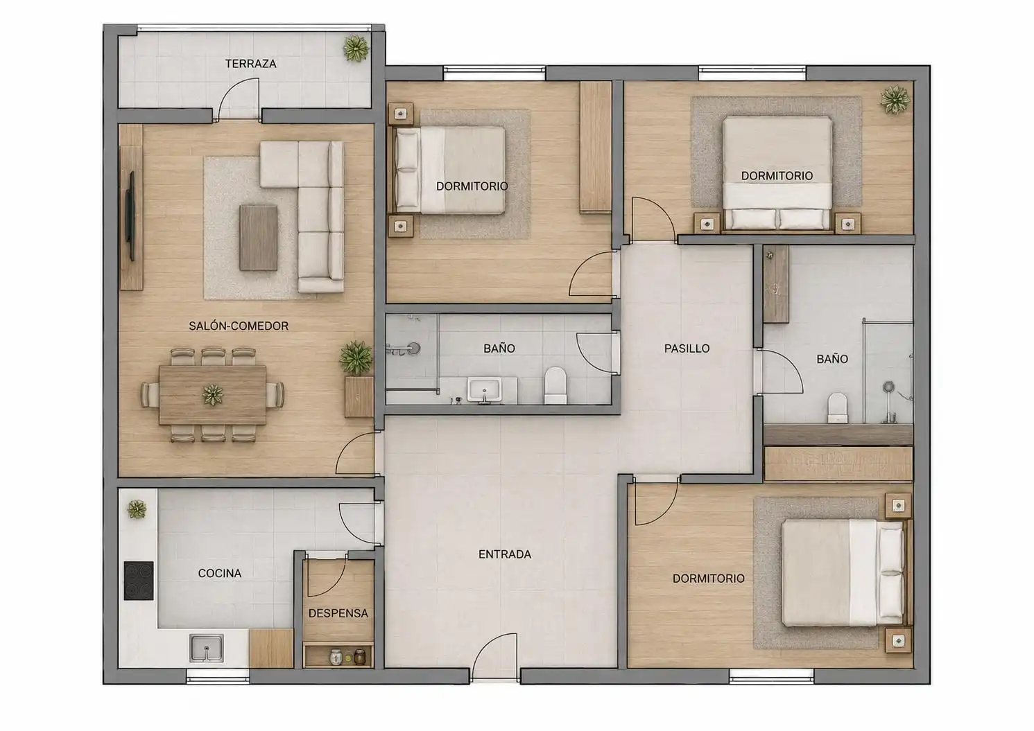Piso en venta en Roquetas de Mar con Jardín privado, Terraza y Piscina comunitaria