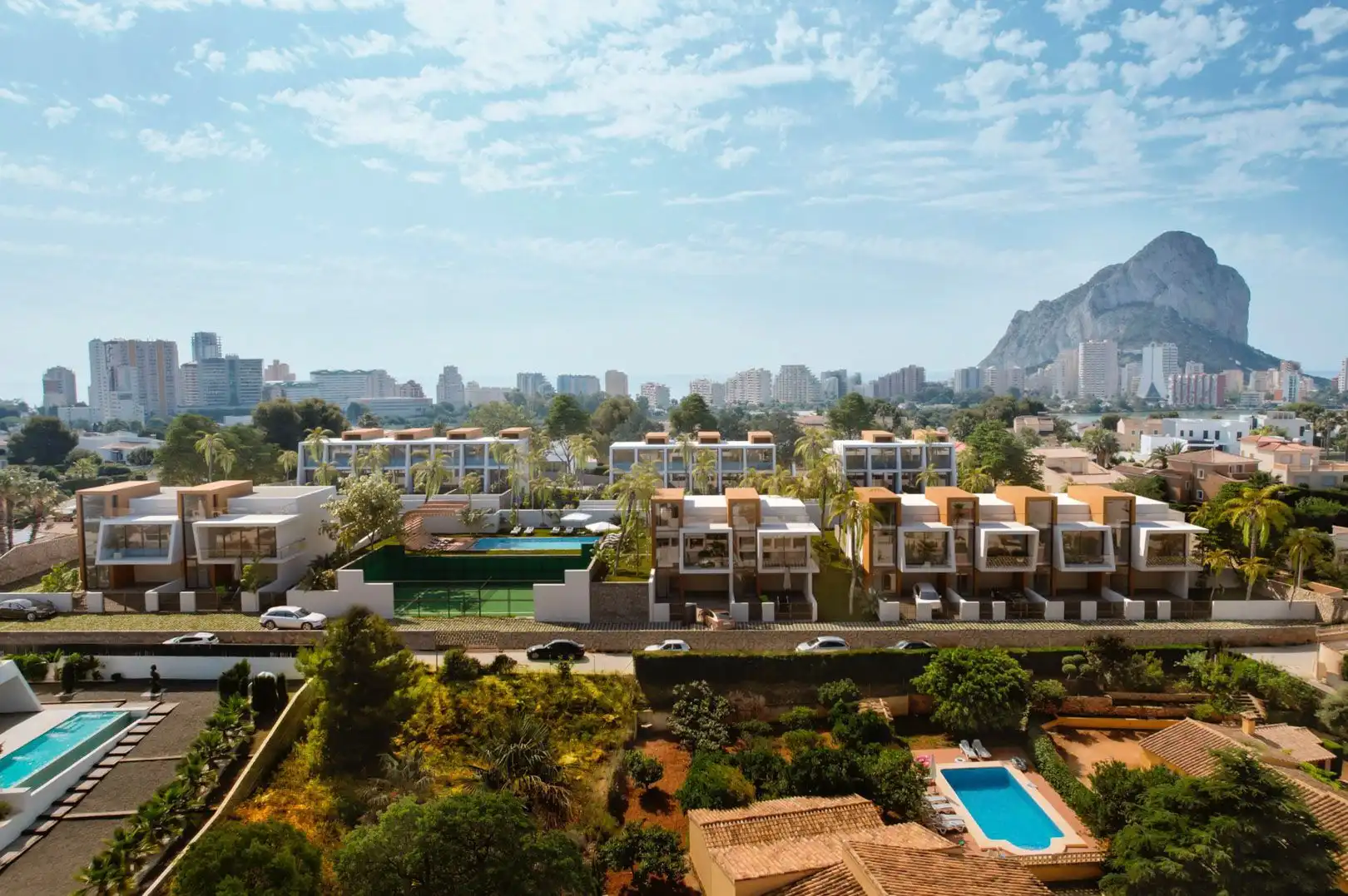 Vista exterior de Casa adosada en venda en Calpe / Calp amb Aire condicionat, Calefacció i Jardí privat