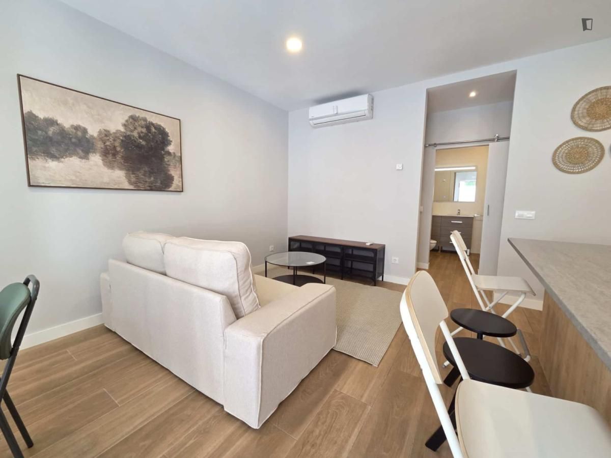 Sala d'estar de Apartament de lloguer en  Madrid Capital amb Moblat, Forn i Rentadora