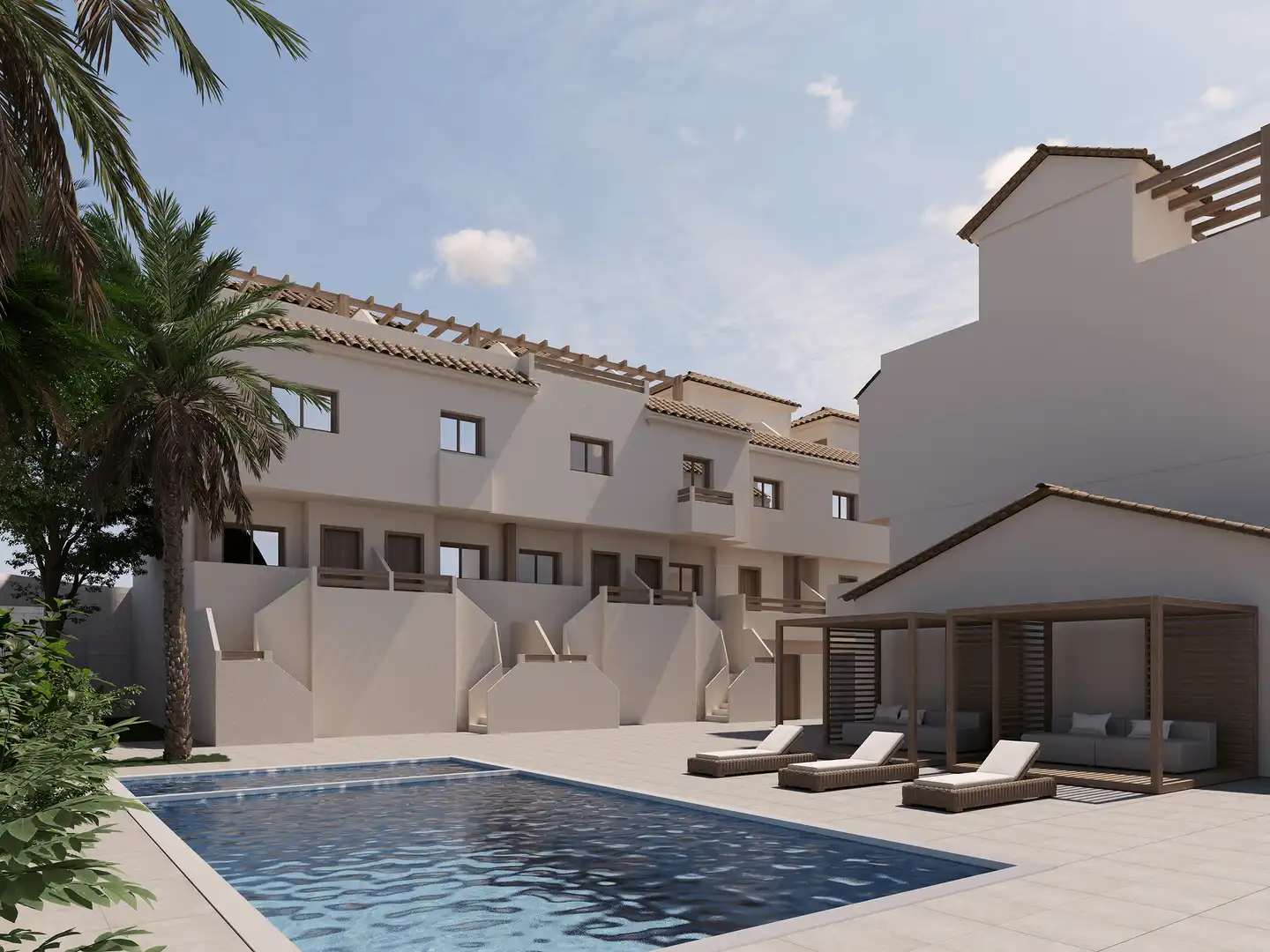 Vista exterior de Casa adosada en venta en La Unión con Aire acondicionado, Terraza y Piscina