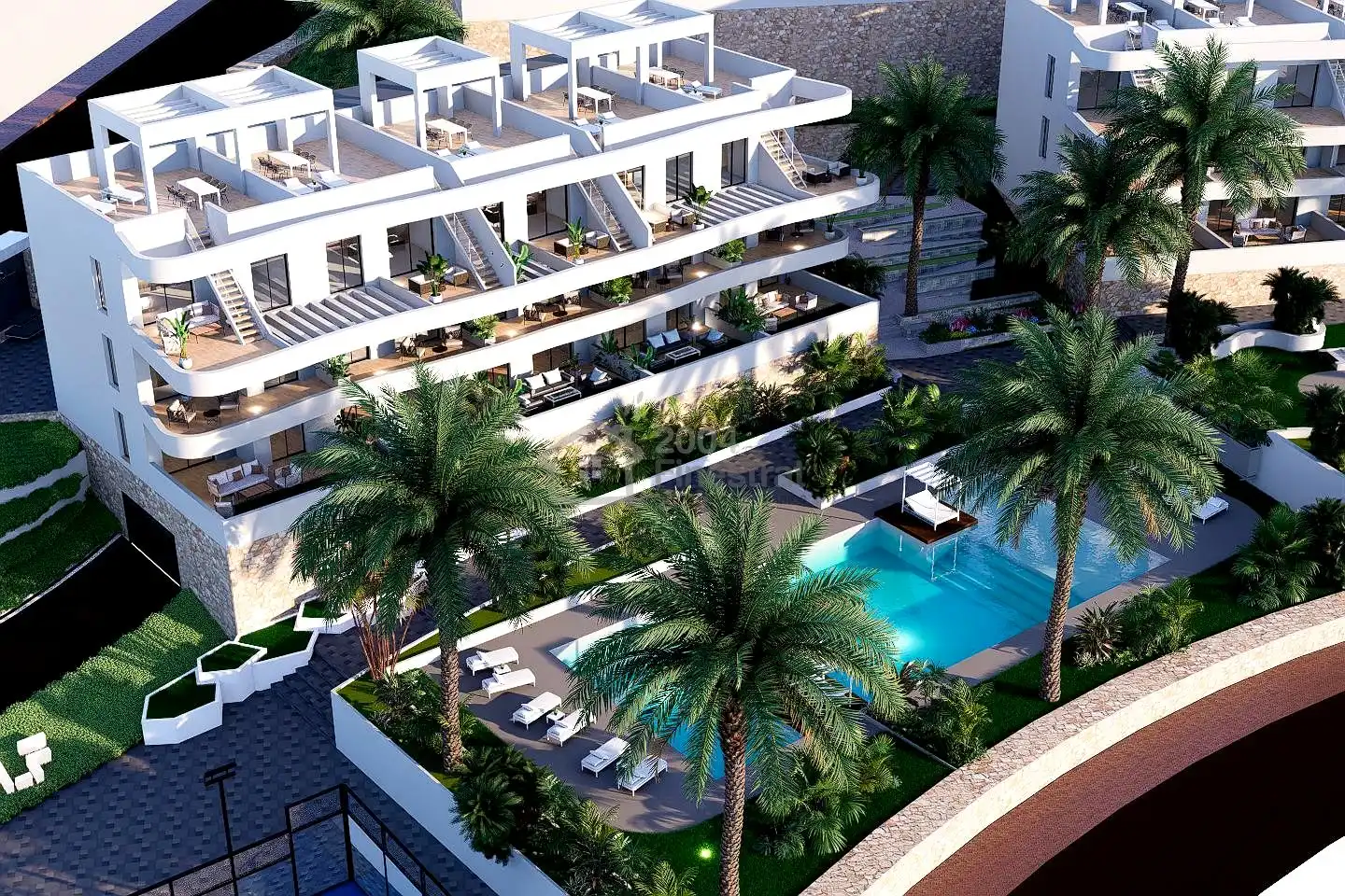 Vista exterior de Planta baja en venta en Finestrat con Terraza y Piscina comunitaria