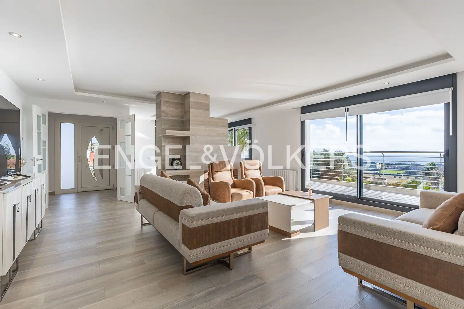 Living room of Houses for rent in Santa Susanna  with Air Conditioner, Heating and Private garden