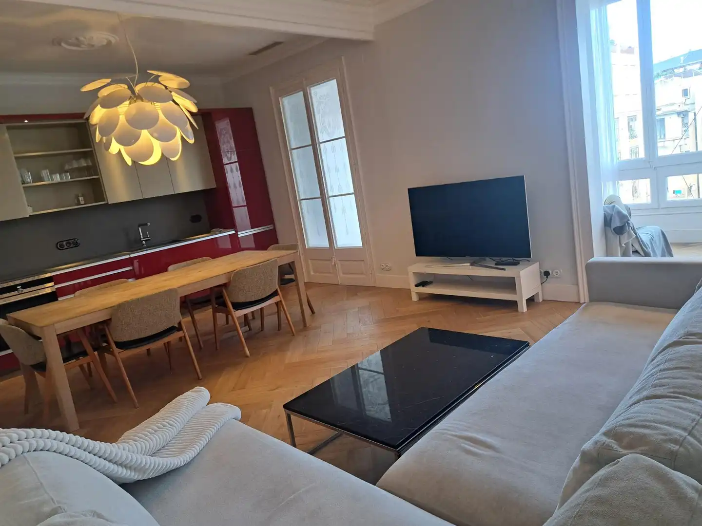 Sala d'estar de Pis en venda en Barcelona amb Aire condicionat, Calefacció i Parquet