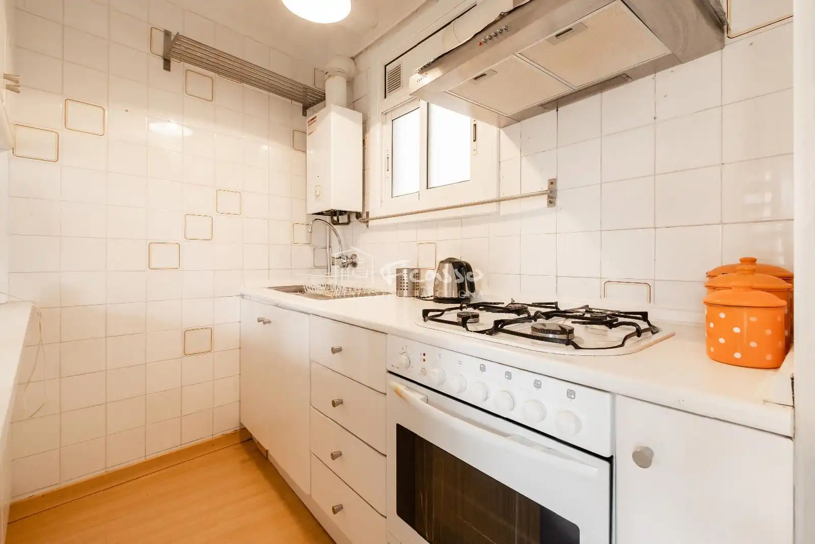 Cocina de Piso de alquiler en Barcelona con Aire acondicionado, Calefacción y Parquet