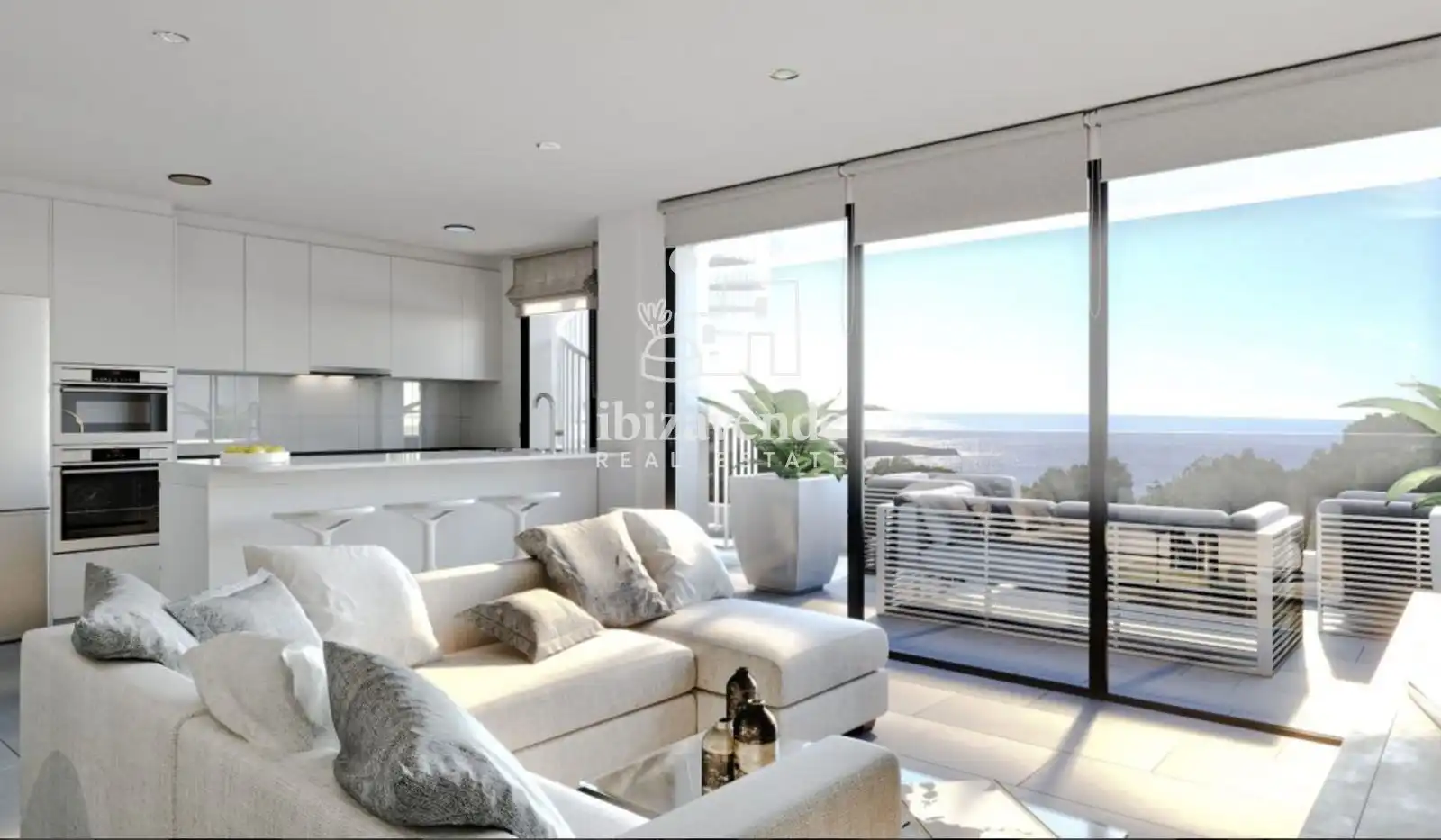 Wohnzimmer von Wohnung zum Verkauf in Sant Joan de Labritja mit Klimaanlage, Terrasse und Abstellraum