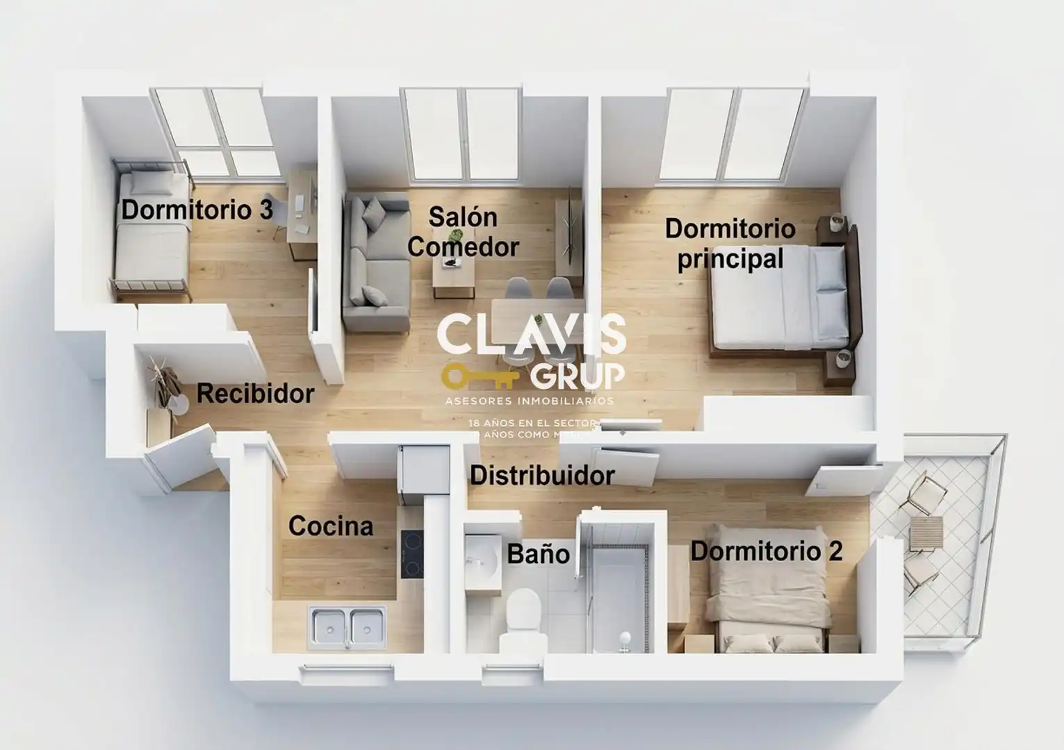 Wohnung zum Verkauf in Barcelona mit Terrasse und Alarm