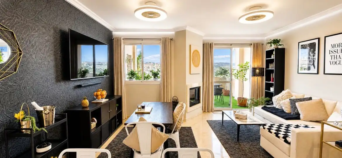 Sala de estar de Piso en venta en Manilva con Aire acondicionado, Terraza y Trastero