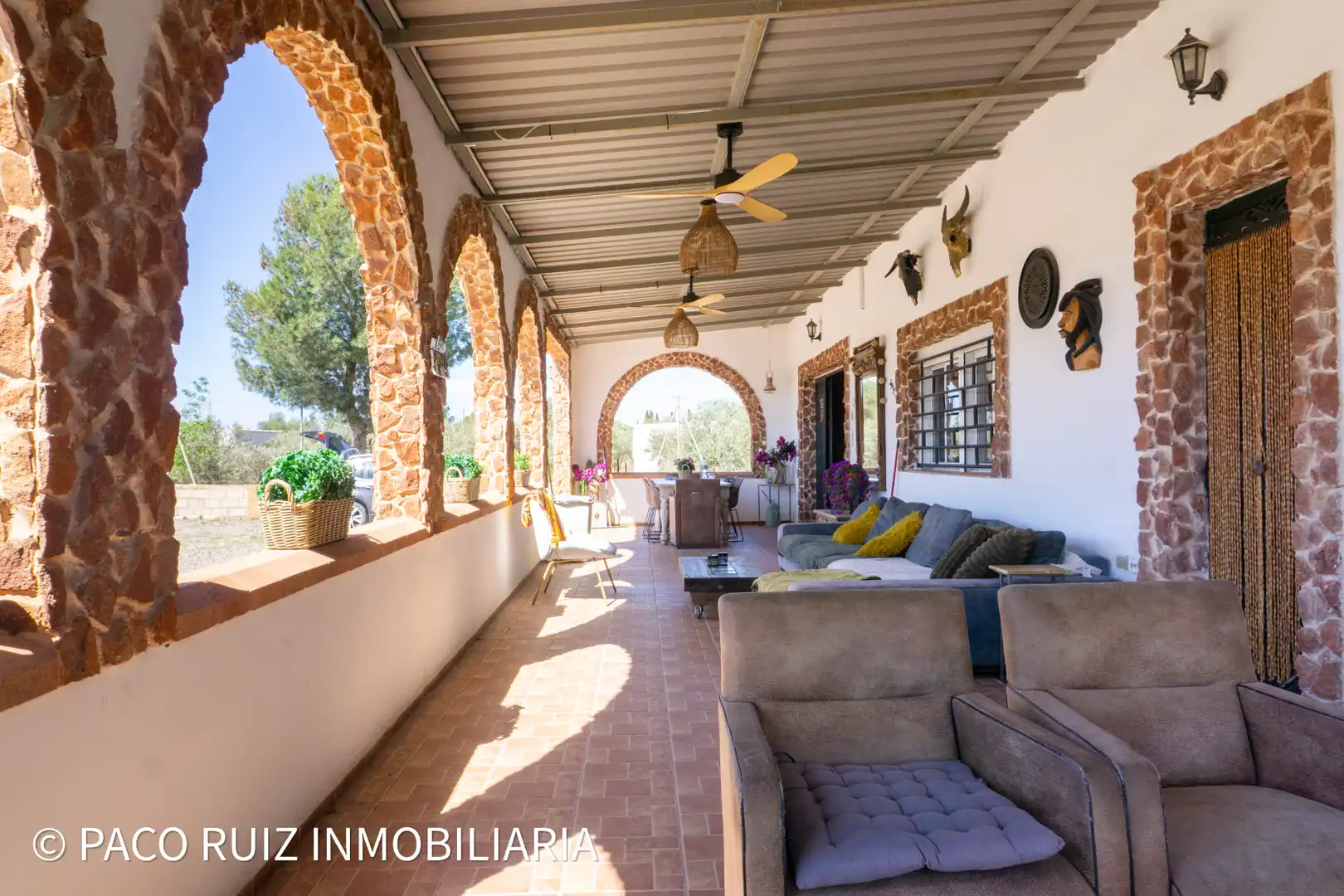 Terraza de Finca rústica en venta en Tabernas con Aire acondicionado, Jardín privado y Terraza