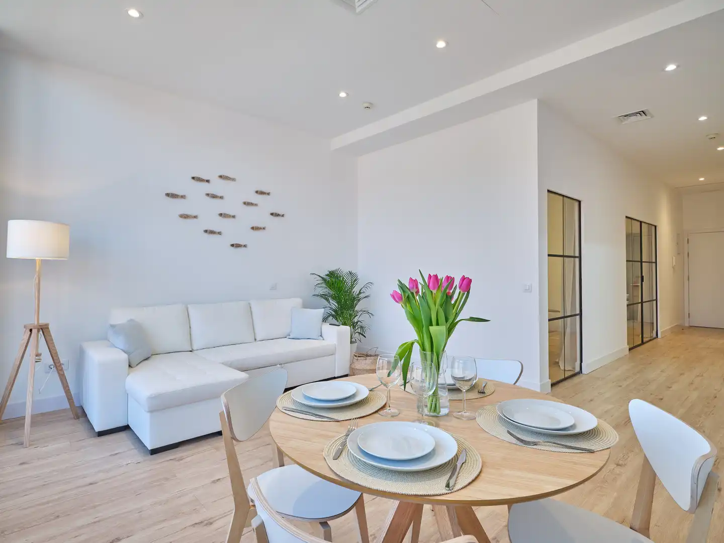 Sala de estar de Apartamento de alquiler en Madrid con Aire acondicionado, Amueblado y Lavadora
