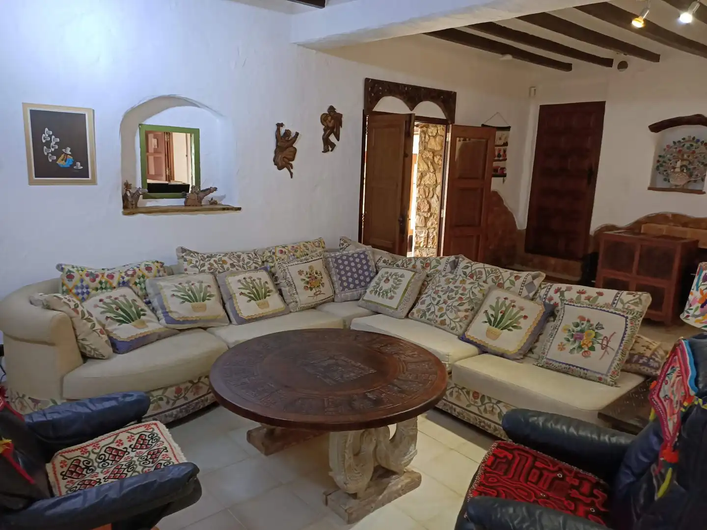 Sala d'estar de Casa o xalet en venda en Calpe / Calp amb Aire condicionat, Jardí privat i Piscina