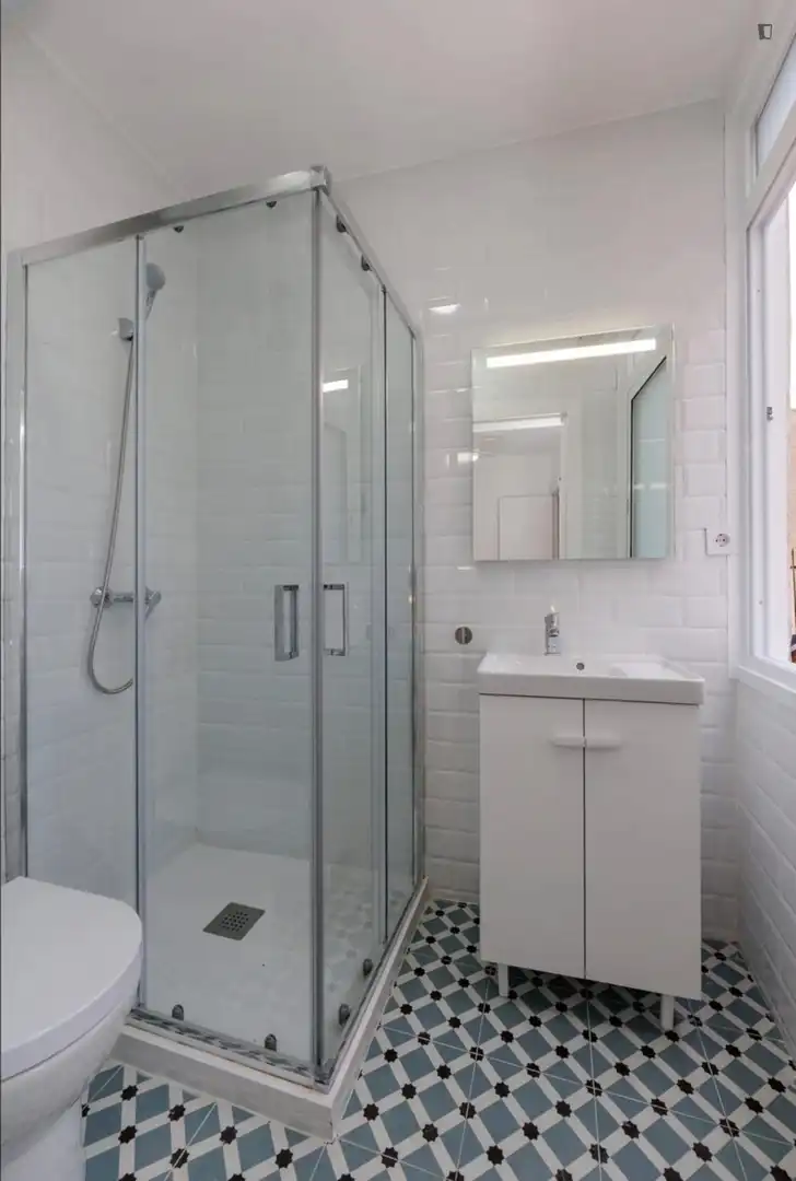 Baño de Apartamento para compartir en L'Hospitalet de Llobregat con Amueblado, Horno y Lavadora