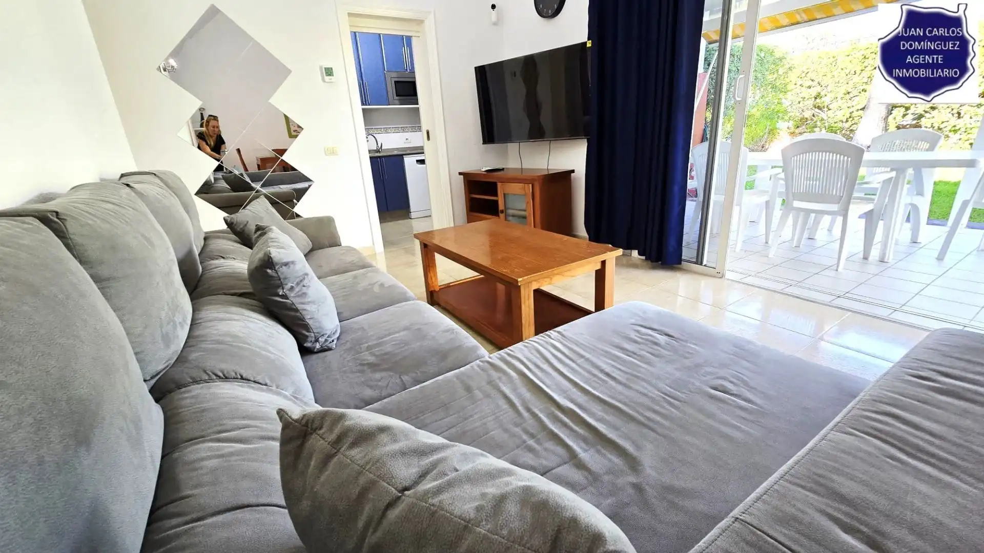 Sala d'estar de Casa o xalet de lloguer en San Bartolomé de Tirajana amb Aire condicionat, Jardí privat i Terrassa