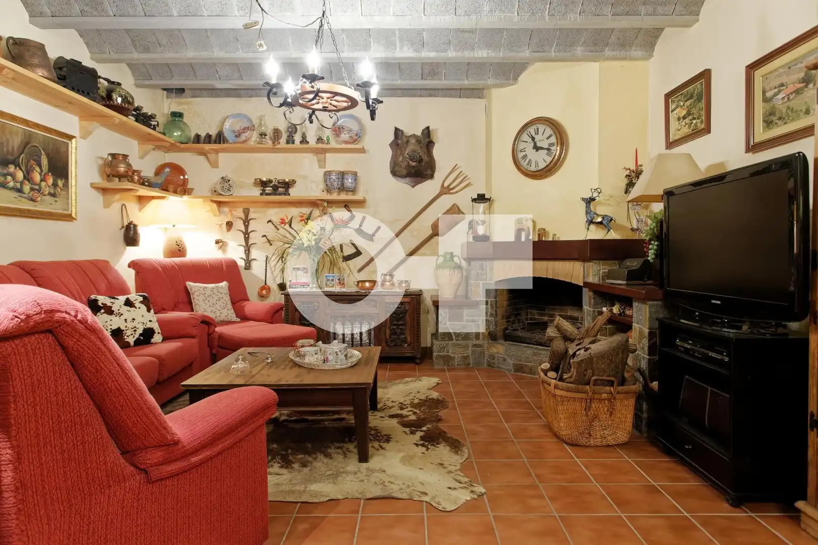 Living room of Detached homes for sale in Sant Adrià de Besòs  with Air Conditioner, Terrace and Storage room