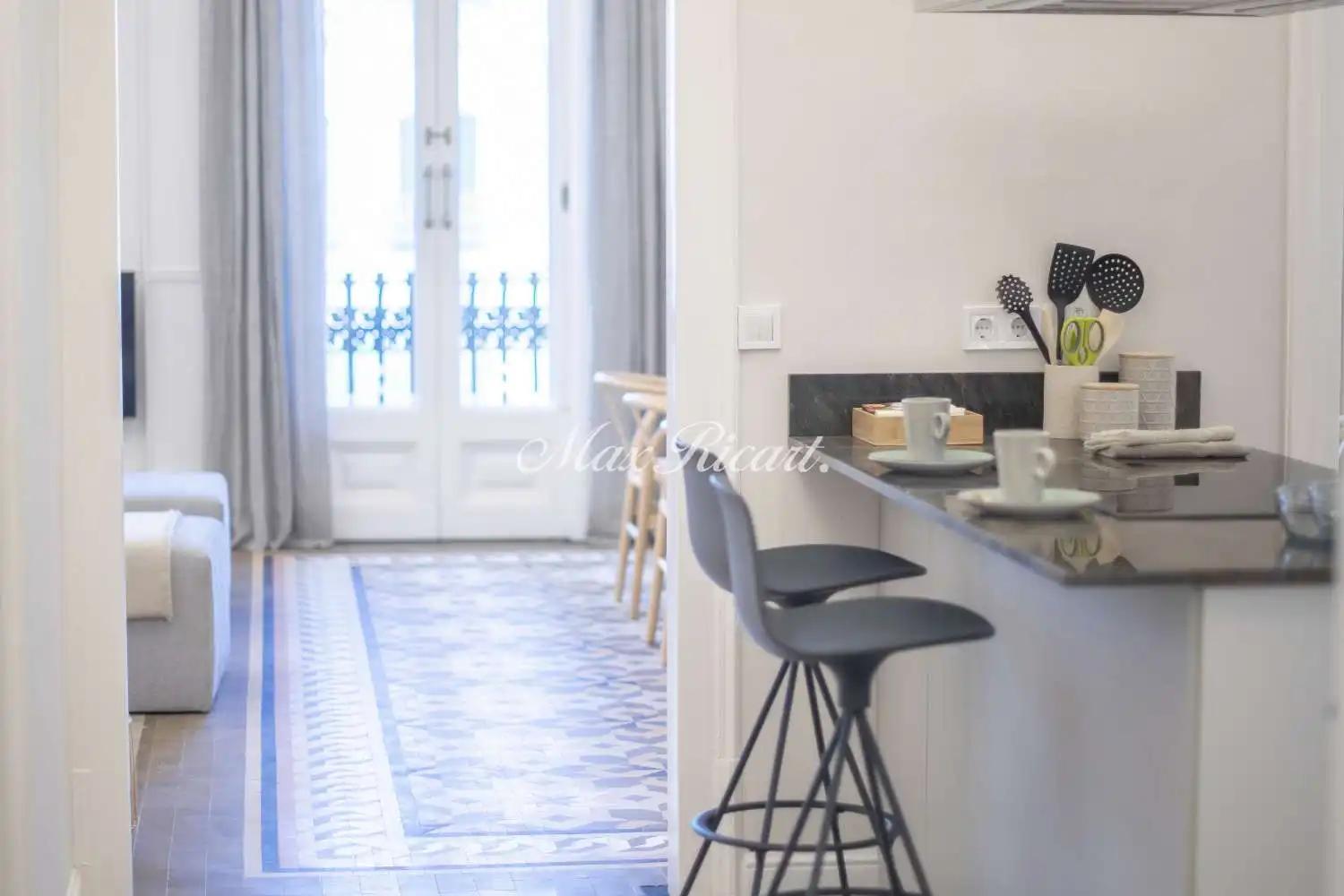 Küche von Wohnung zur Miete in Barcelona mit Klimaanlage, Heizung und Abstellraum