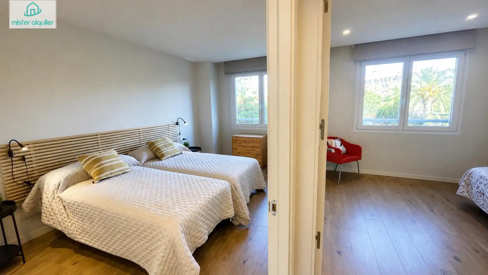 Bedroom of Apartments for rent in El Campello  with Air Conditioner, Heating and Private garden