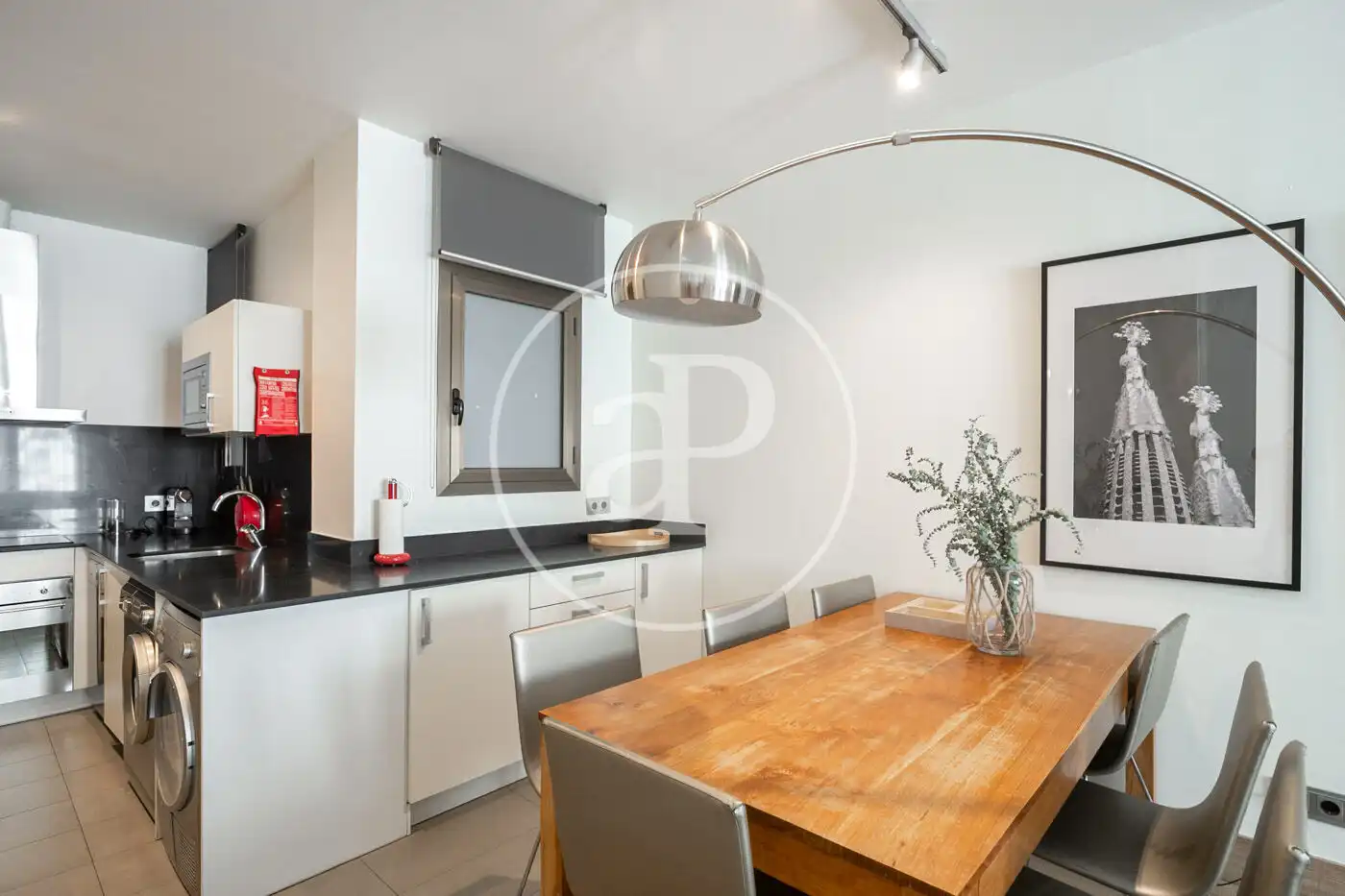 Cocina de Piso de alquiler en Barcelona con Aire acondicionado, Calefacción y Terraza