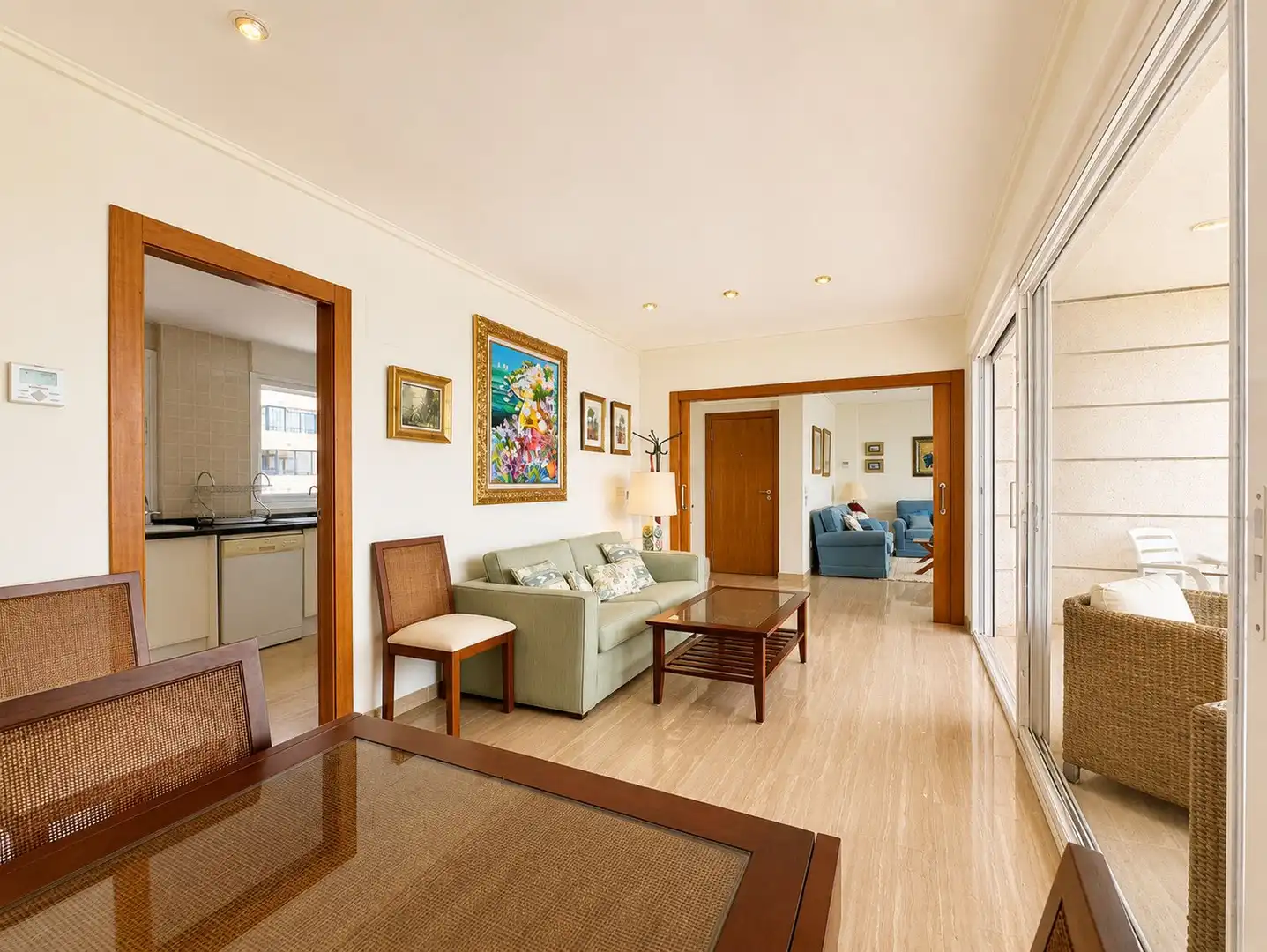 Sala de estar de Apartamento en venta en Calpe / Calp con Aire acondicionado, Calefacción y Jardín privado