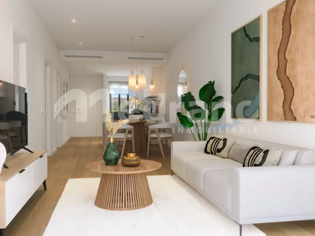 Sala d'estar de Pis en venda en L'Alfàs del Pi amb Jardí privat, Terrassa i Piscina