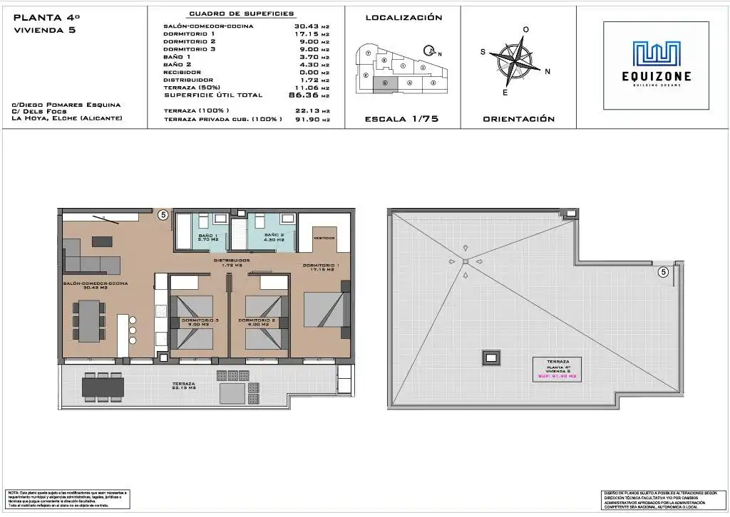 Ático en venta en Elche / Elx con Jardín privado, Terraza y Piscina