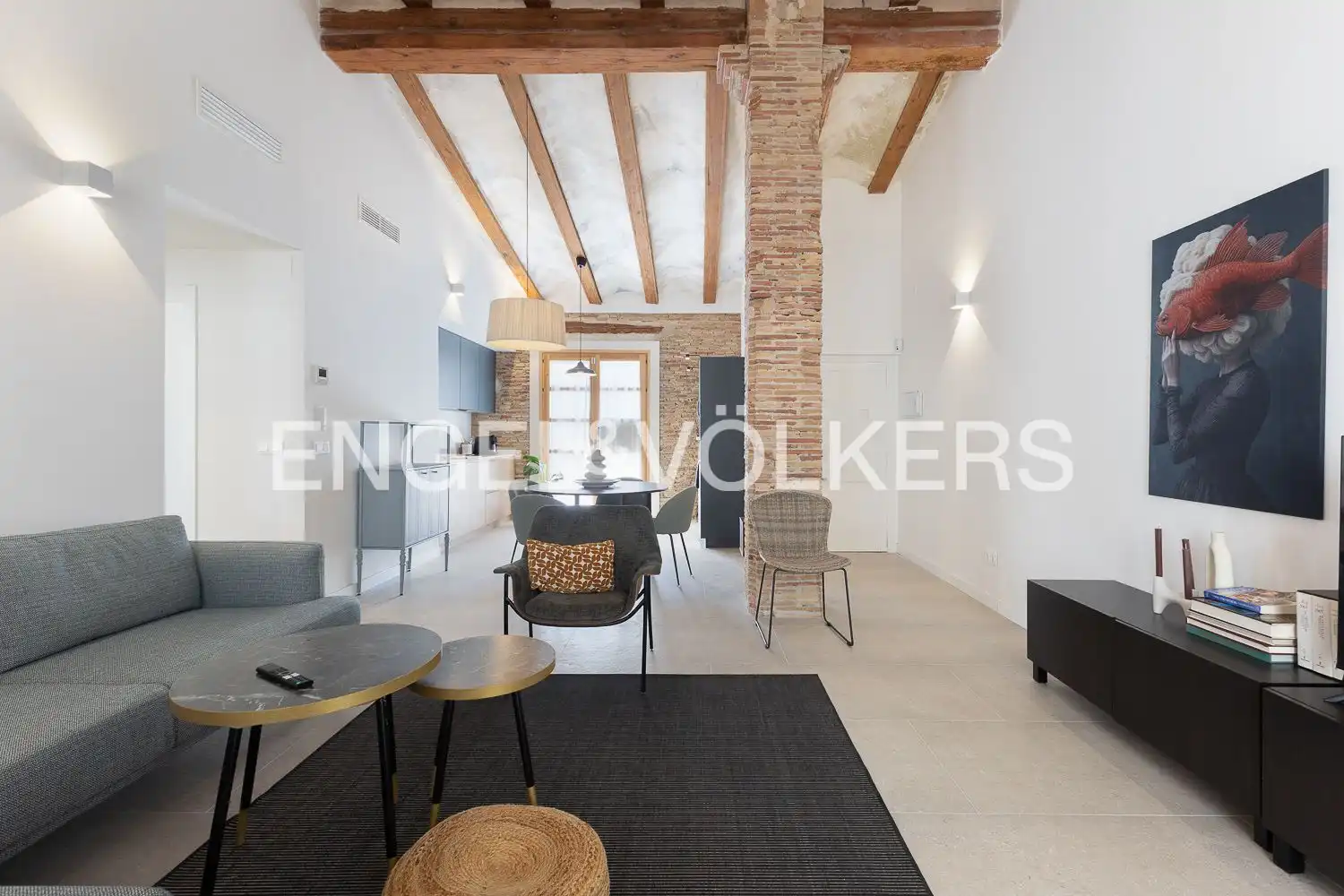 Wohnzimmer von Wohnung zur Miete in Valencia mit Klimaanlage, Heizung und Möbliert