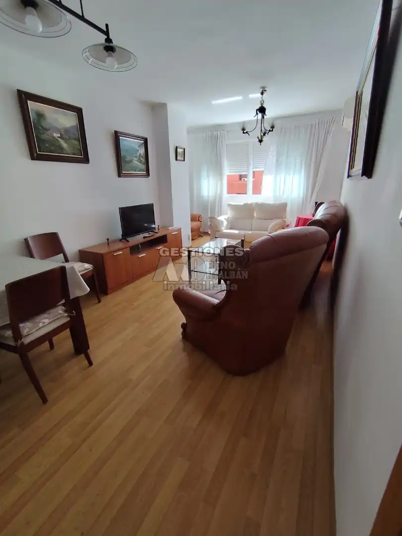 Living room of Flat for share in Granada  with Heating, Parquet flooring and Furnished