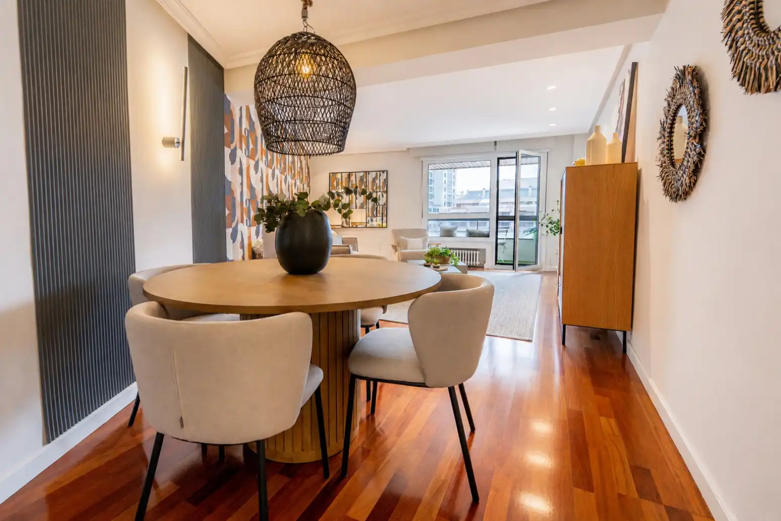 Dining room of Flat for sale in Oviedo   with Heating, Parquet flooring and Terrace
