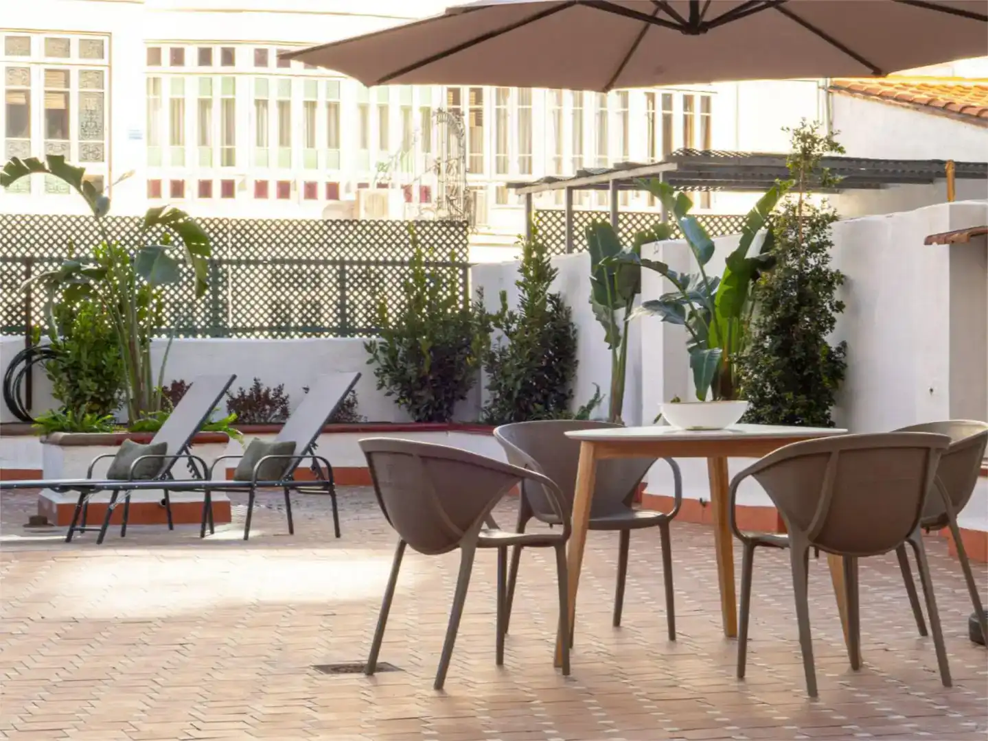 Terraza de Piso de alquiler en Valencia con Aire acondicionado, Jardín privado y Amueblado