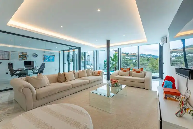 Sala d'estar de Casa o xalet de lloguer en Mijas amb Aire condicionat, Calefacció i Jardí privat