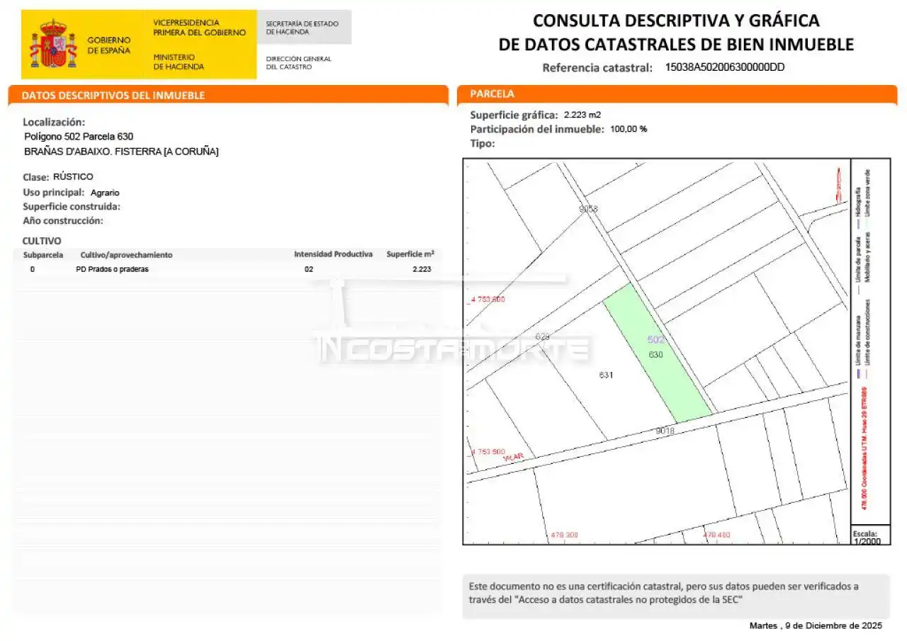 Land for sale in Fisterra