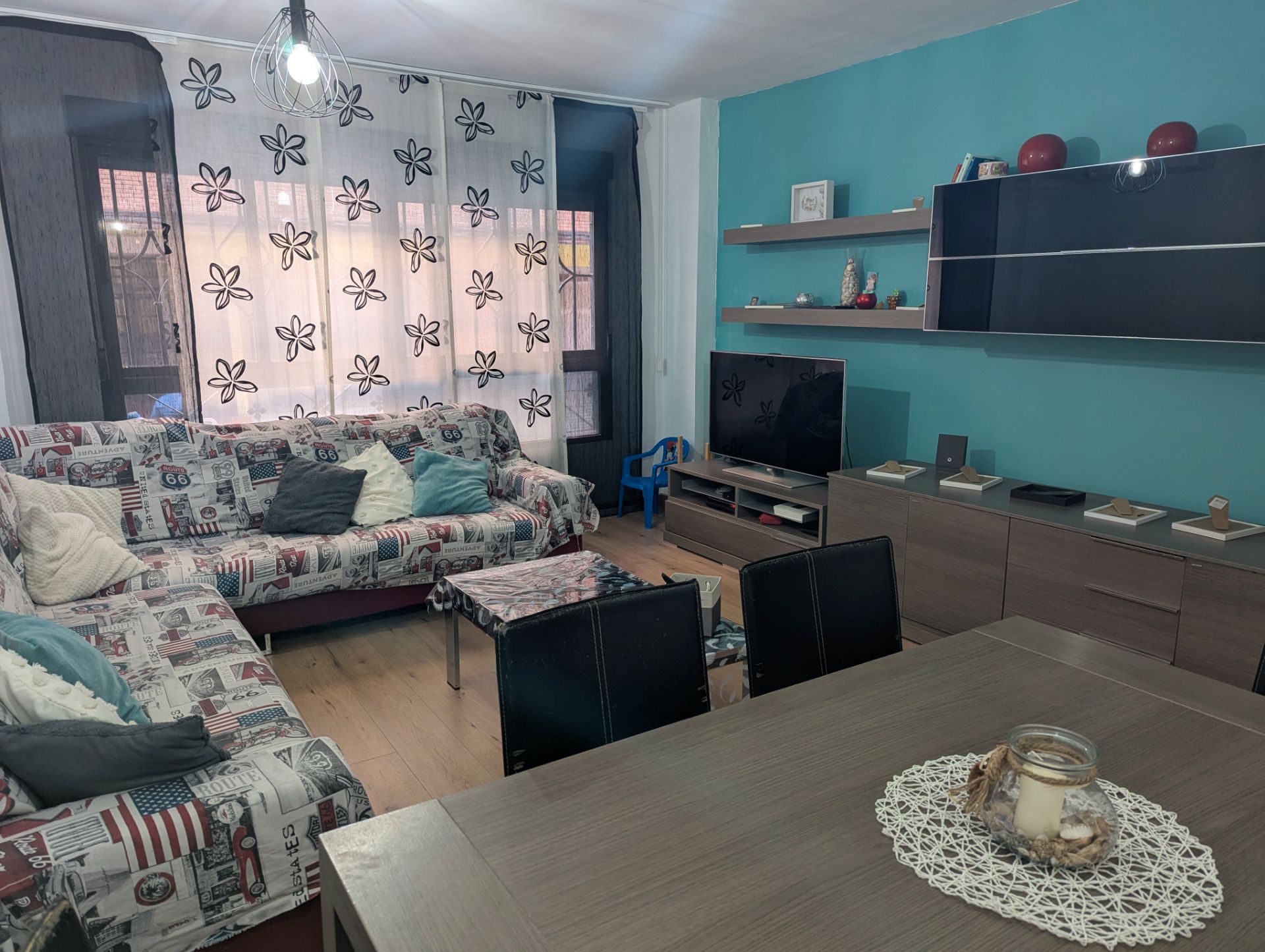 Living room of Flat for sale in Sagunto / Sagunt  with Air Conditioner, Parquet flooring and Terrace