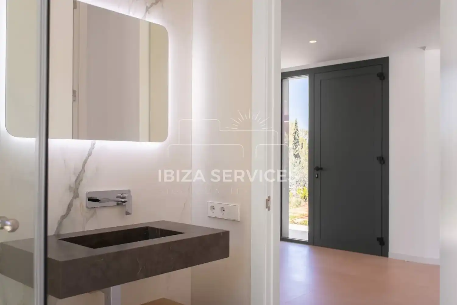 Bany de Casa o xalet de lloguer en Santa Eulària des Riu amb Aire condicionat, Jardí privat i Piscina
