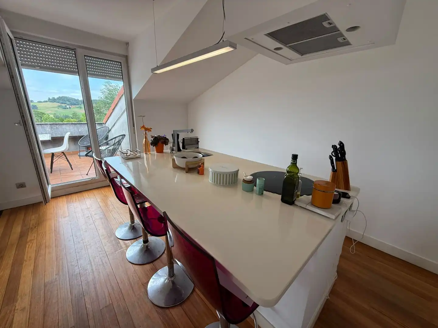 Kitchen of Attic for sale in Entrambasaguas  with Heating, Parquet flooring and Terrace
