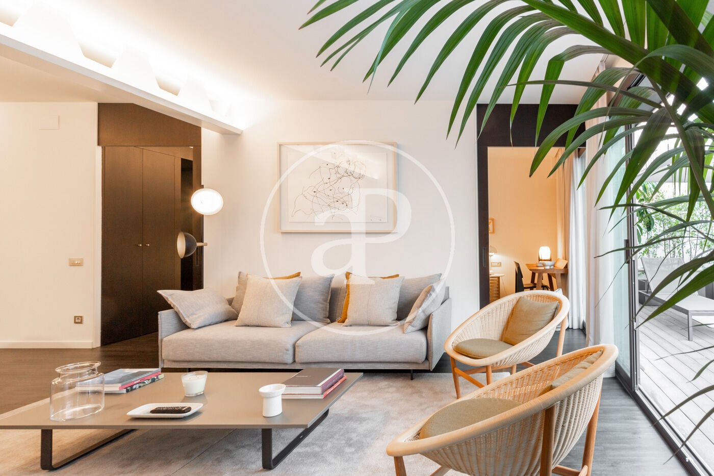 Living room of Flat to rent in  Barcelona Capital  with Air Conditioner, Heating and Private garden