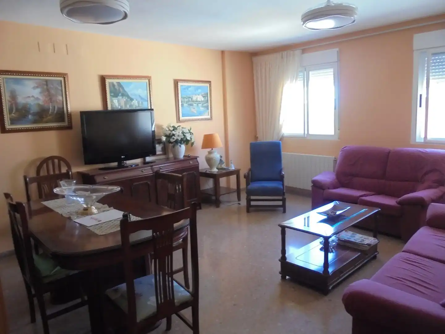 Sala de estar de Casa adosada en venta en Camporrobles con Amueblado