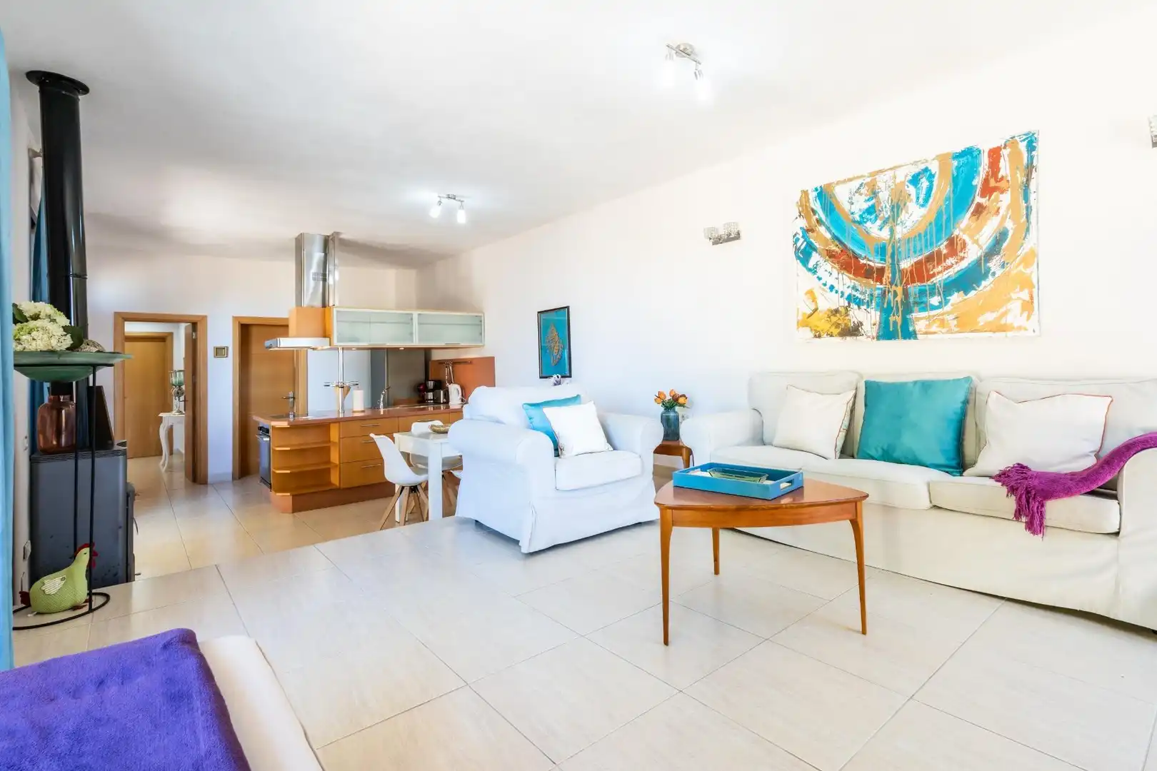 Sala d'estar de Casa o xalet en venda en Guía de Isora amb Aire condicionat, Jardí privat i Terrassa