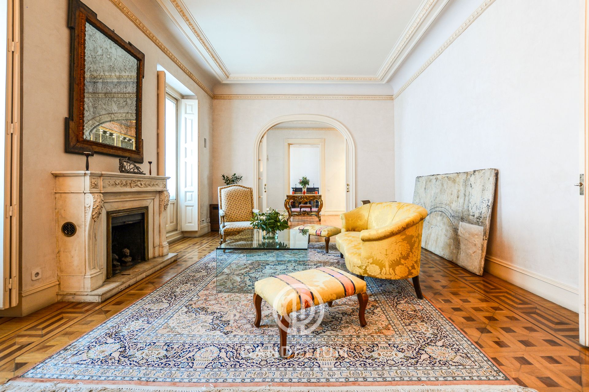Sala d'estar de Pis de lloguer en  Madrid Capital amb Aire condicionat, Calefacció i Parquet